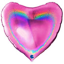 Folie helium ballon Hart glitter verkrijgbaar in diverse kleuren (ong. 92cm)