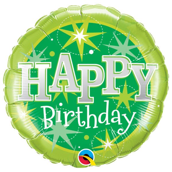 Folie ballon Happy Birthday Sparkle groen