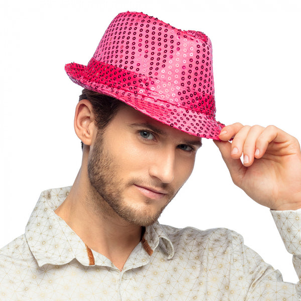 Hoed Popstar glitter / pailletten , div. kleuren