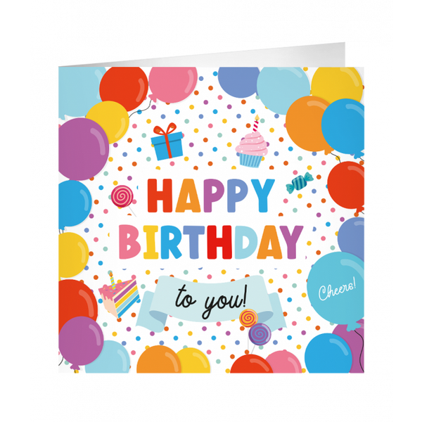 Kaart XL Happy Birthday (23x23cm)