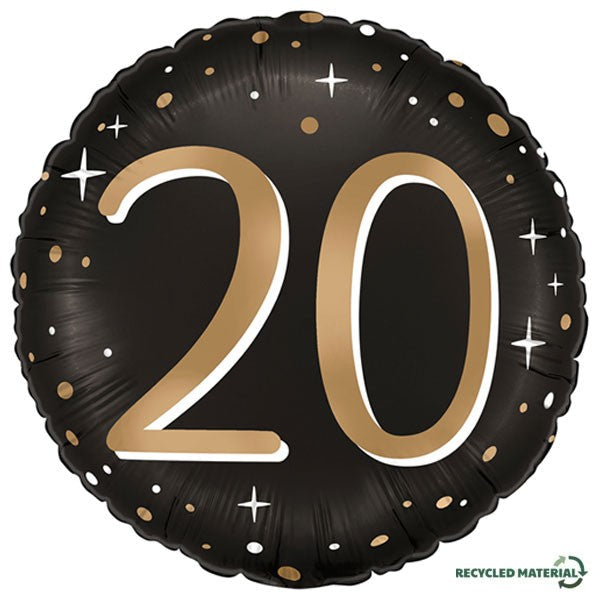 Folie helium ballon 20 jaar Sparkling