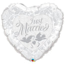 Folie helium ballon Shape Hart Just Married 91cm