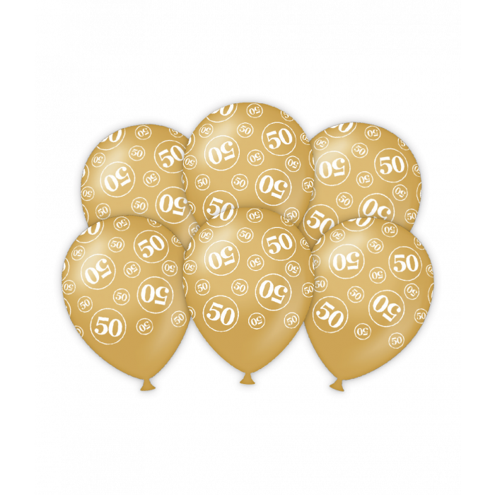 Ballonnen bedr 50 jaar Getrouwd 6 stuks