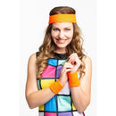 Neon Oranje set (hoofdband met polsbandjes)
