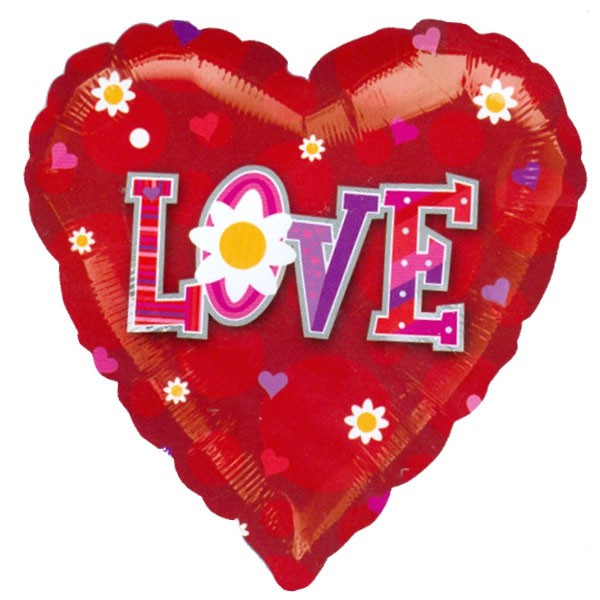 Folie ballon Love Flowers
