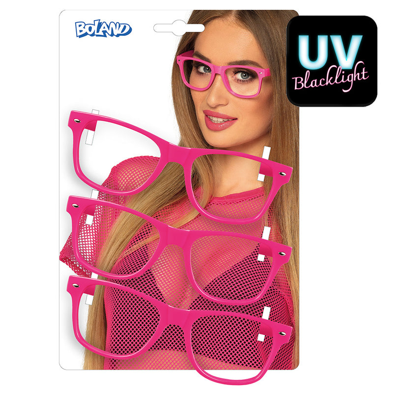 Partybrillen roze 3 stuks
