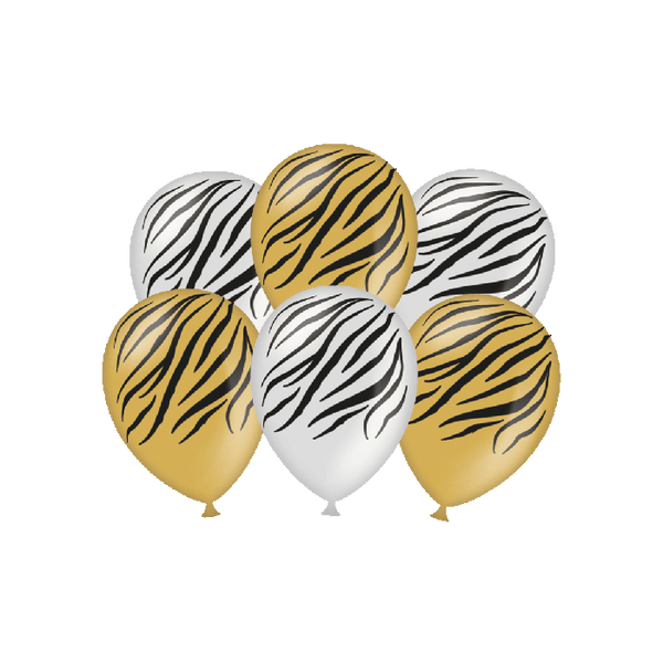 Party Ballonnen Zebra, 6 stuks