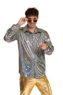Shiny Disco Shirt/Hemd zilver
