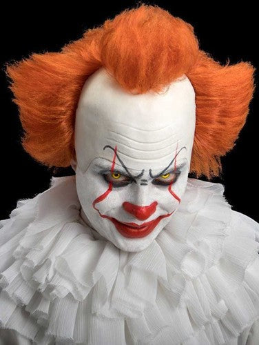 Pruik Evil Clown met latex cup