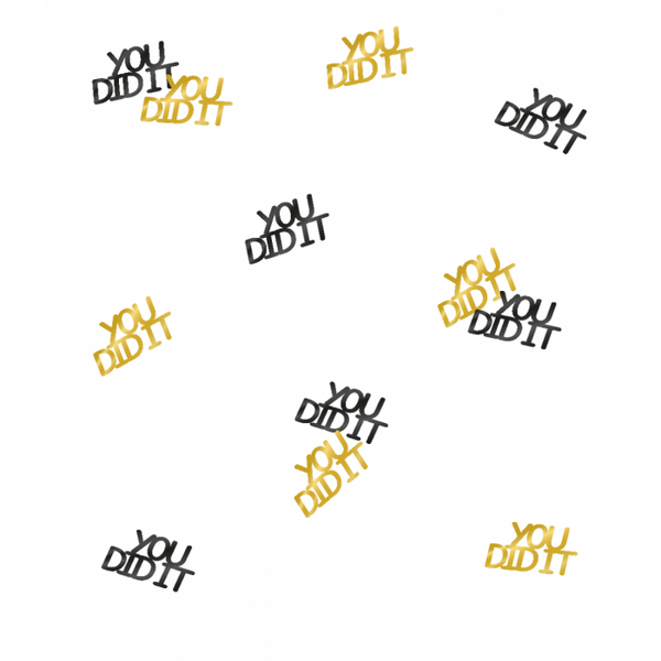 Classy Party Table Confetti You Did It