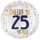 Folie helium ballon Cheers to 25 Years