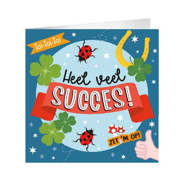 Kaart XL Heel Veel Succes (23x23cm)