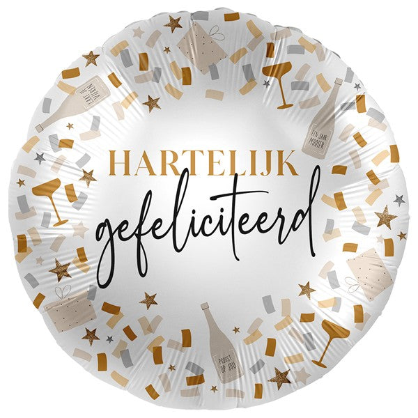 Folie helium ballon Hartelijk Gefeliciteerd