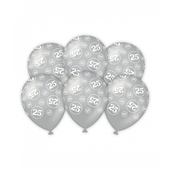 Ballonnen bedr. 25 jaar Getrouwd 6 stuks