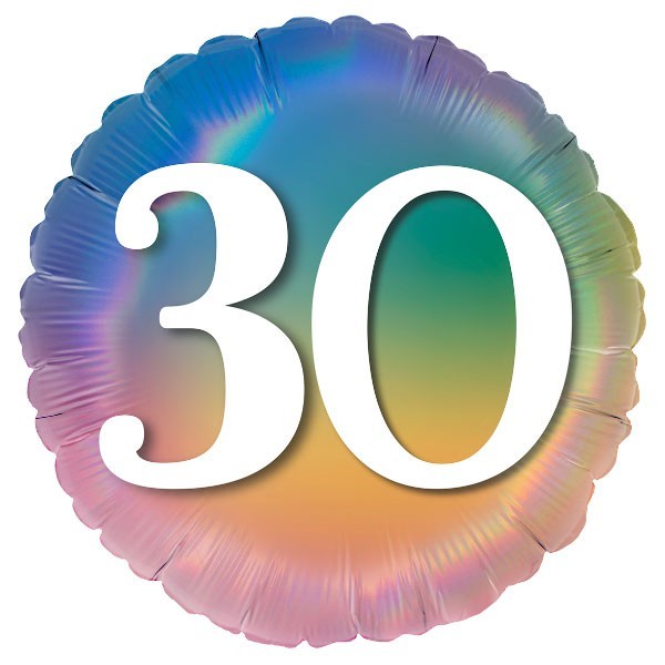 Folie helium ballon 30 jaar Regenboog