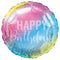 Folie ballon Happy Birthday Rainbow Roze