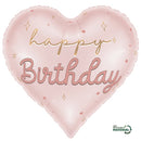 Folie ballon Happy Birthday hart roze