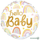 Folie helium ballon Hello Baby Regenboog