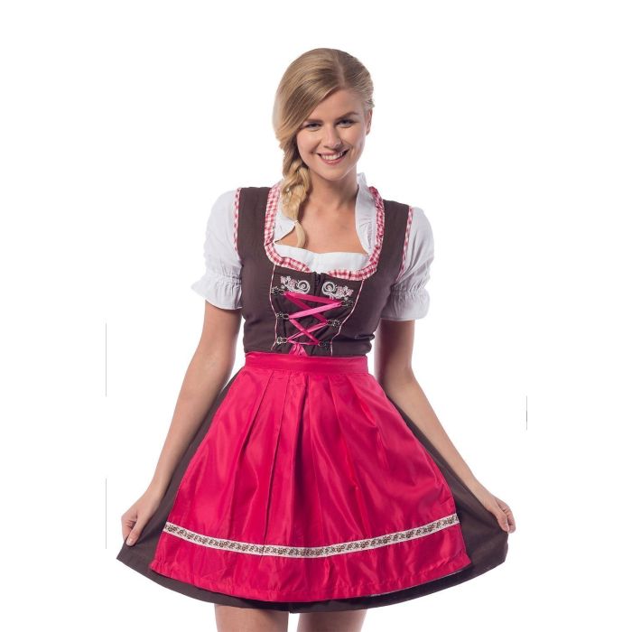 Dirndl Laura bruin/roze mt XL/42