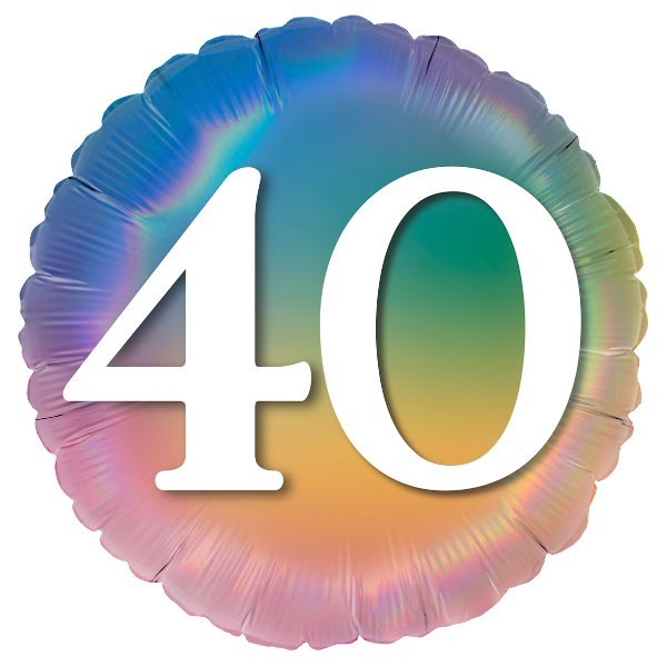 Folie helium ballon 40 jaar Regenboog