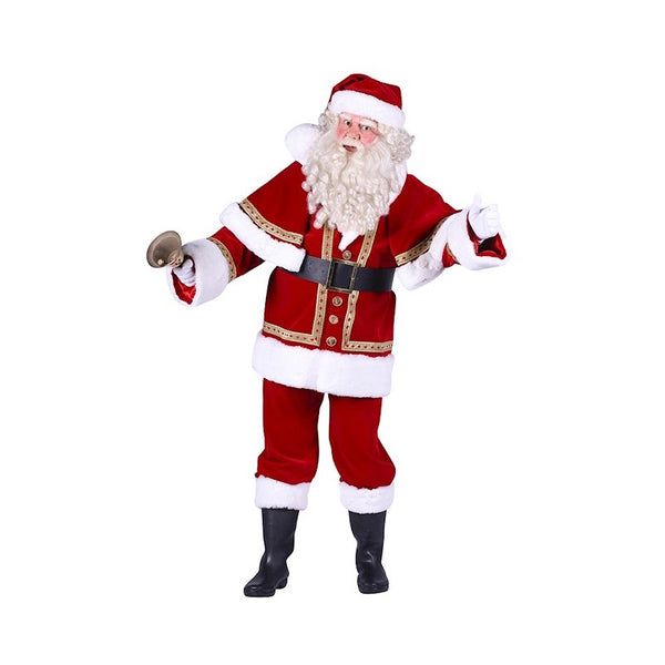 Kerstman kostuum fluweel deluxe met cape XL