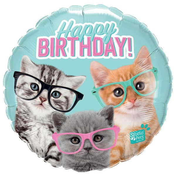 Folie ballon Birthday Kittens