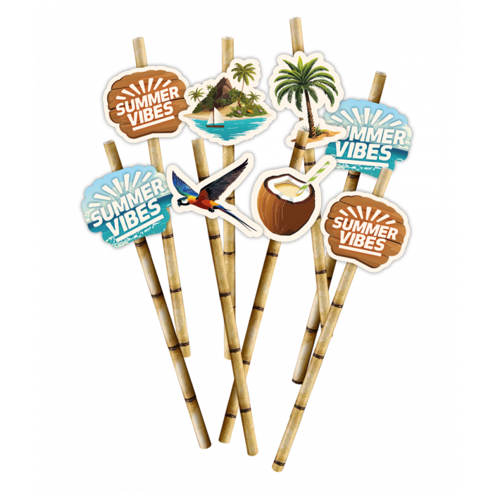 Rietjes papier Summer Vibes, 8 stuks
