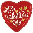 Folie helium ballon Valentine Gold Heart
