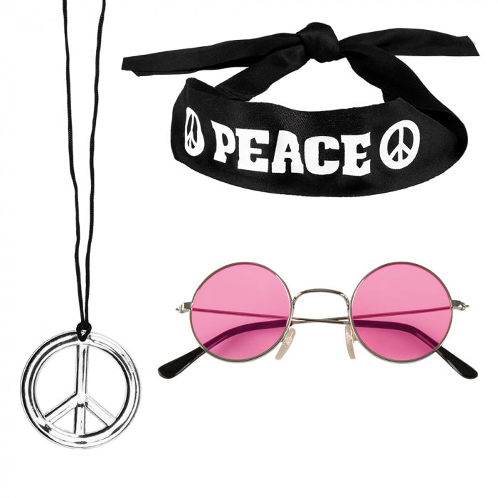 Set Peace ( hoofdband,bril en ketting