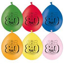 Ballonnen bedrukt 80. 10 stuks assorti kleuren