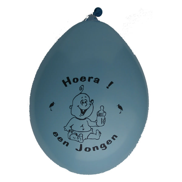 Ballonnen Hoera een jongen  10 st