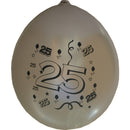 Ballonnen bedrukt 25. 10 stuks zilver