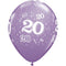 Ballonnen rondom bedrukt met '20',  5 stuks