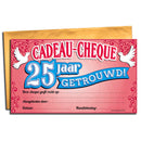 Cadeau-cheque 25  jaar Getrouwd