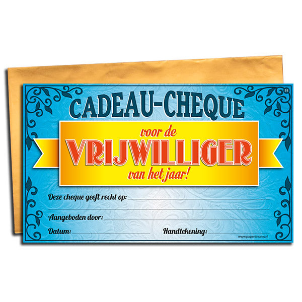 Cadeau-cheque Vrijwilliger