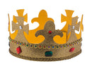 Kroon Koning goud met glitter en edelstenen 'Lelies en Kruizen'