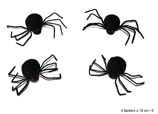 Spinnen 4 stuks 10 cm