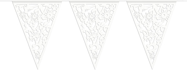 Vlaggenlijn papier patroon wit 6 m