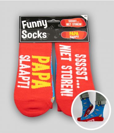 Funny socks  Papa slaapt ssst