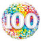 Folie ballon 100 jaar rainbow dots