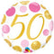 Folie ballon 50 jaar roze en gouden