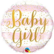 Folie ballon Baby Girl stripes