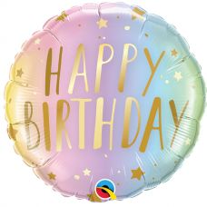 Folie ballon Happy Birthday pastel
