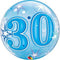Bubble helium ballon 30 jaar Sparkle blauw