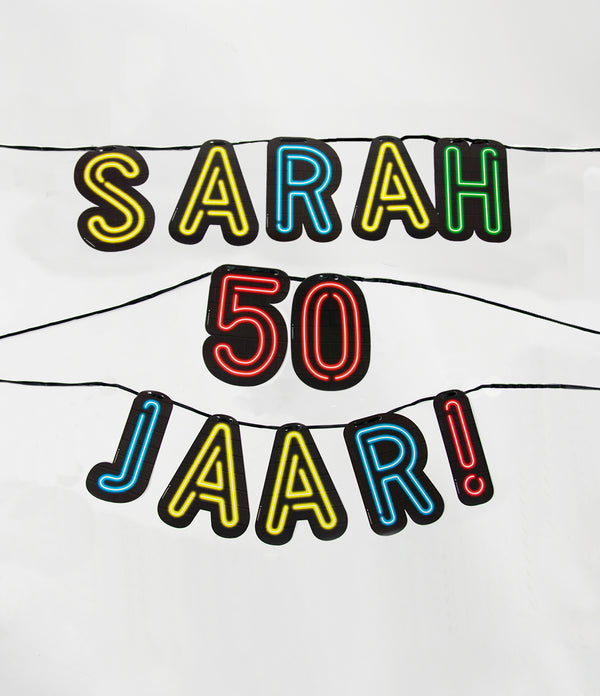 Letterslinger Neon Sarah 50 jaar!