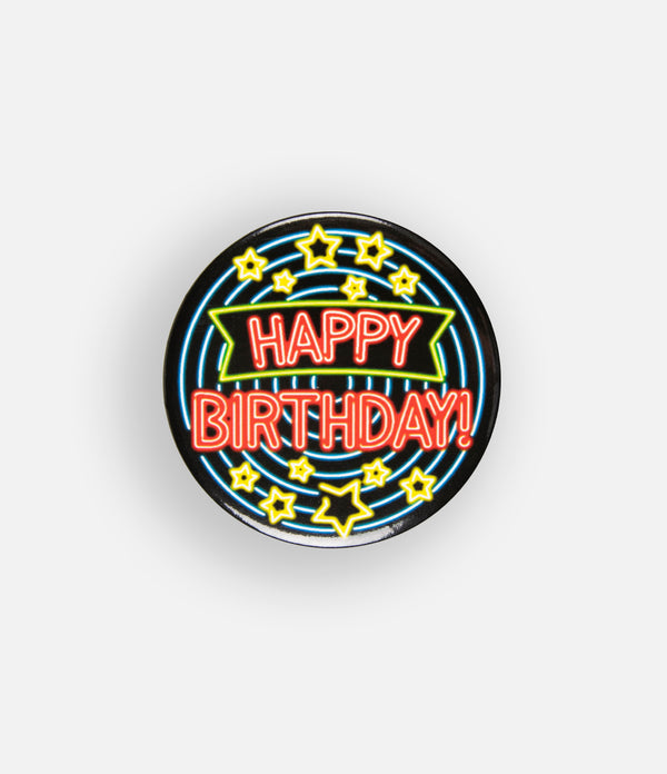 Button Neon Happy Birthday