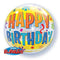 Bubble helium ballon Happy Birthday Fun & Yellow Bands