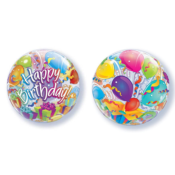 Bubble helium ballon Happy Birthday Surprise
