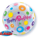 Bubble helium ballon Happy Birthday Cupcake & Dots