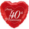 Folie helium ballon Happy 40th Anniversary